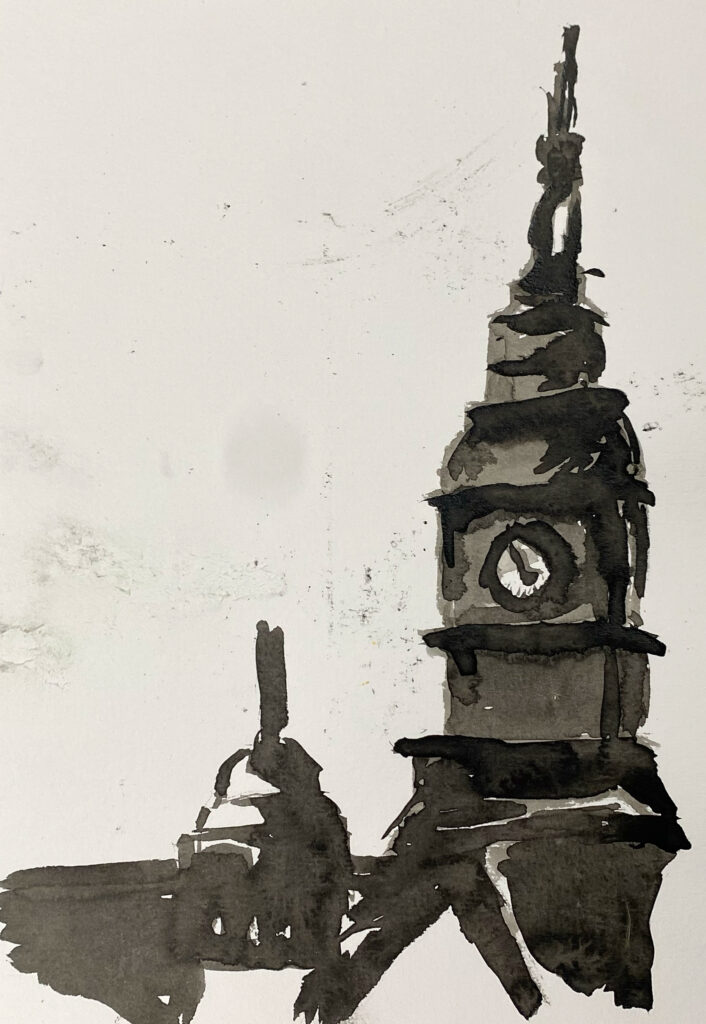 Hamburger Bahnhof / Train station in hamburg 2025 29 x 21cm Tinte auf Papier