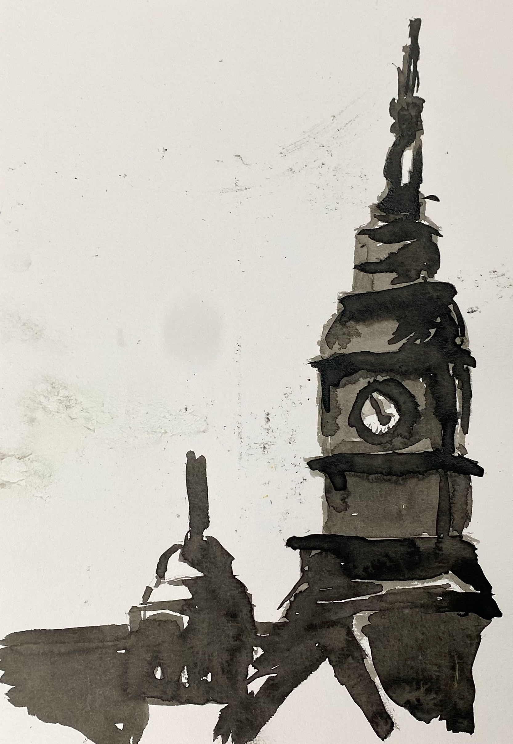 Hamburger Bahnhof / Train station in hamburg 2025 29 x 21cm Tinte auf Papier