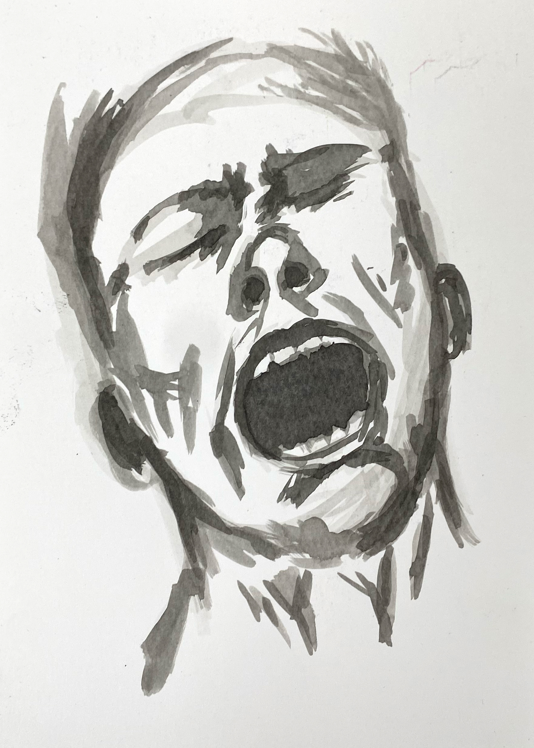 Schrei / Scream 2025 21 x 15cm Tinte auf Papier