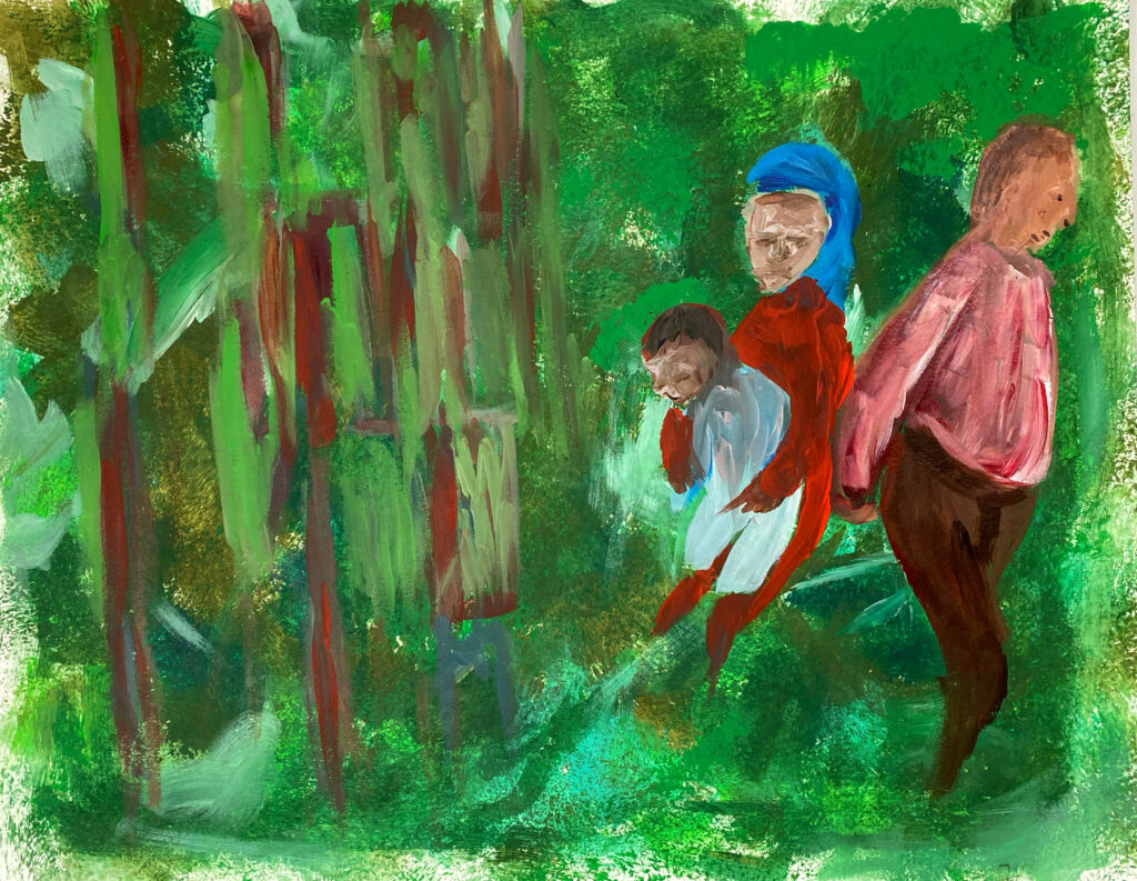 Verlassen / Leaving 2024 40 x 51cm Acryl auf Papier