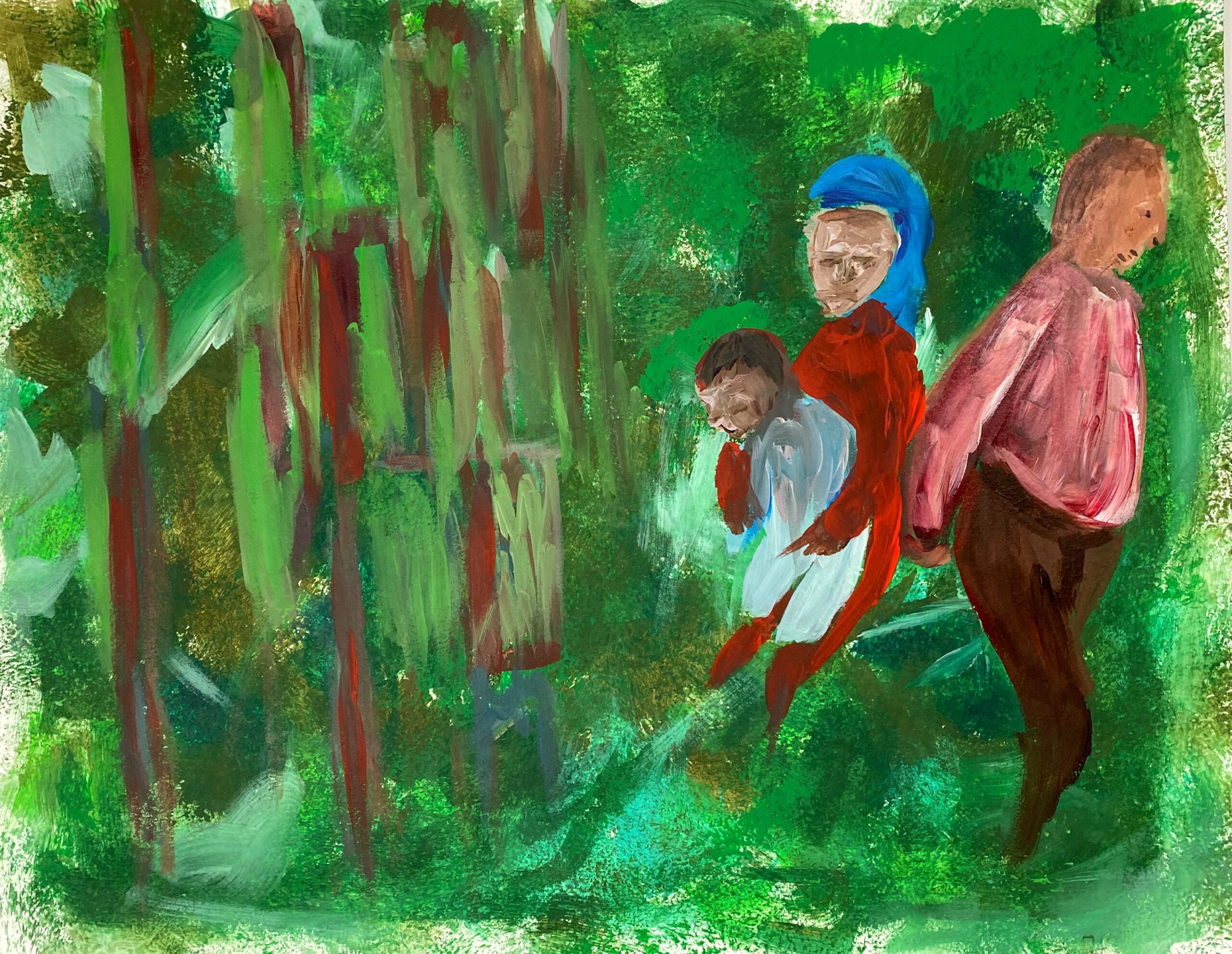 Verlassen / Leaving 2024 40 x 51cm Acryl auf Papier